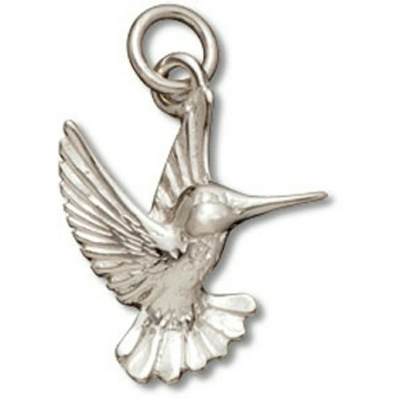 Sterling Silver 20" Unisex 1.5mm Box Chain 3D Hummingbird Pendant Necklace