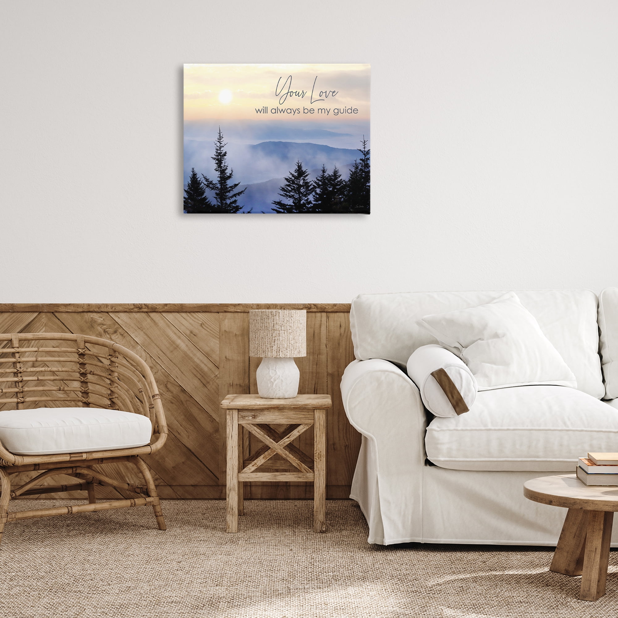 Stupell Industries Love Will Be My Guide Landscape Painting Gallery Wrapped Canvas Art Print Wall Art, 30 x 24