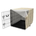 thumbnail image 3 of Abstract Dog Crate Cover, Yellow Golden Tone Geometric Pieces Ornamental Broken Cracked Appearance, Easy to Use Pet Kennel Cover for Dogs, 35" x 23" x 27", Earth Yellow Caramel, by Ambesonne, 3 of 6