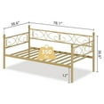 thumbnail image 6 of Yeshouse Twin Metal Daybed with Floral Headboard, Gold Finish, Durable Steel Slats Support for Living Room & Guest Room, 6 of 8