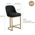 thumbnail image 5 of Leick Home Barrelback Counter Stool with Black Seat and Gold Metal Base, Set of 4, 5 of 13