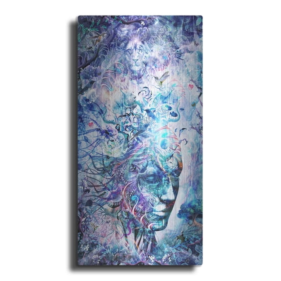 Luxe Metal Art 'Dreams of Unity' by Cameron Gray, Metal Wall Art, 12"x24"