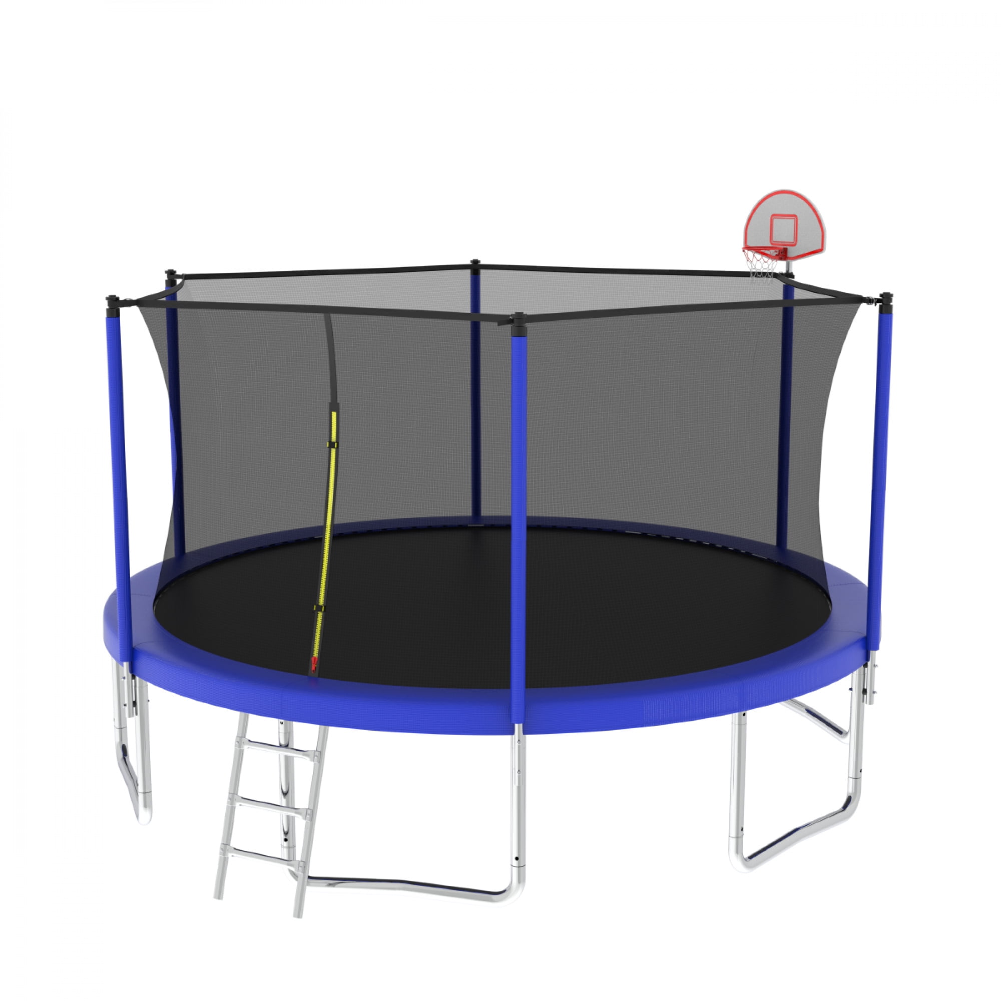 14FT Large Recreational Trampoline for Kids & Children - Safety Enclosure Net, Outdoor Backyard Trampoline for Fun & Play,Blue