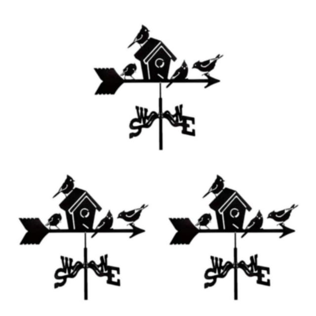 stanreset Metal Weather Vane Elegant Addition To Garden Exquisite Shape Weathervane 3Set