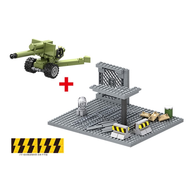 2024 World War 2 WW2 Army Military Soldiers SWAT Container Cannon Base Model Building Blocks Bricks Children's Toys Gift,No original box