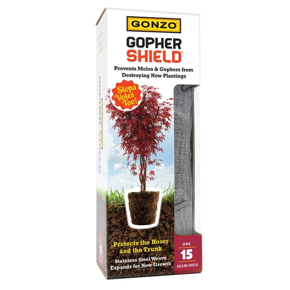 Gonzo Gopher Shield, Steel Mesh Plant Protector, Rodent Barrier Repellent, 24" x 28" Size, 15 gal.