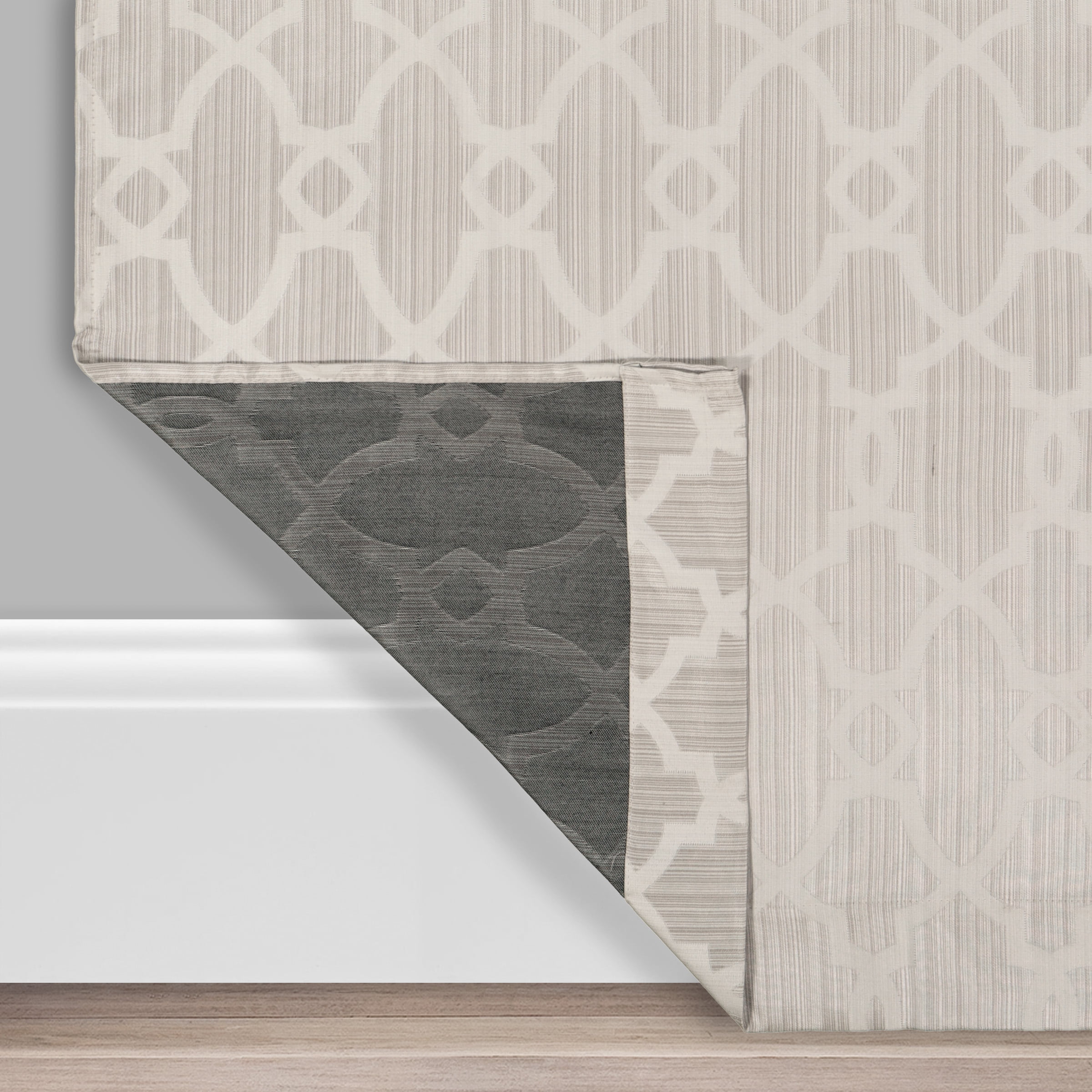 Eclipse Hazel Geometric Blackout Grommet Top Window Panel, Beige, 40x63