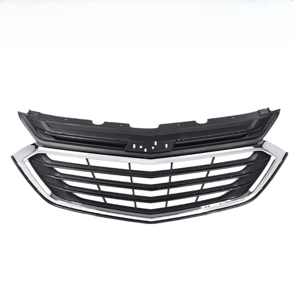 Suitable for Black Front Bumper Grille with Chrome Trim for 2018-2021 Chevrolet Equinox - Upper Grill Replacement