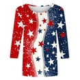 thumbnail image 5 of Vetsdori Summer Shirts for Women July Fourth Plus Size 3/4 Sleeve Pullover Red White and Blue American Flag,Graphic Casual Fashion Ladies Tops Crew Neck, 5 of 5