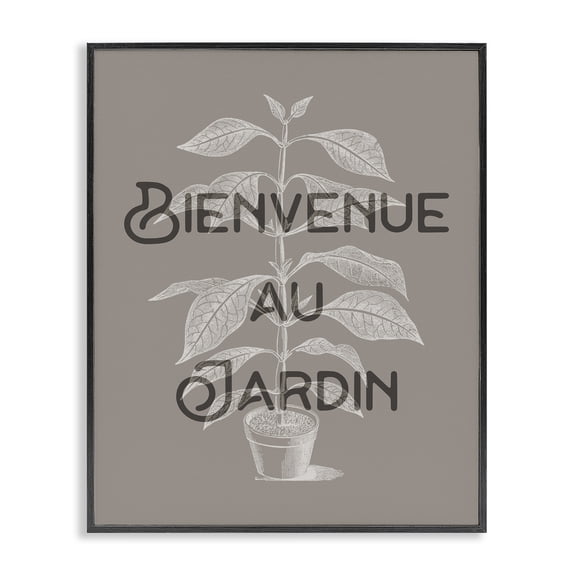 Stupell Industries French Garden Plant Phrase Quotes and Sayings Painting Black Framed Art Print Wall Art, 11 x 14