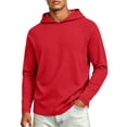 thumbnail image 2 of Mens Athletic Hoodie Quick Dry Lightweight Long Sleeve Hoodies Fall Moisture Wicking Regular Fit Workout Training Pullover Red 2XL, 2 of 4