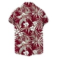 thumbnail image 5 of Mens Hawaiian Shirt Short Sleeve Floral Button Down Casual Shirt Tropical Summer Beach Shirts Camp Collar Shirt Red L, 5 of 7