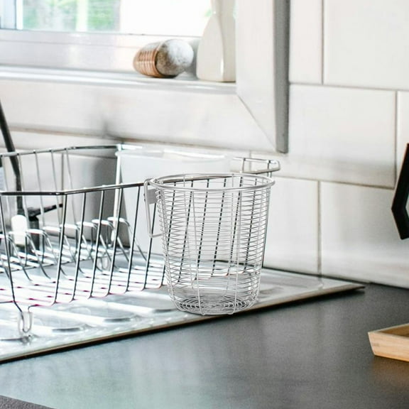 IDEANATEGRATE 1Pcs Utensil Drying Rack Stainless Steel Silver with Hanging Design for Kitchen Use