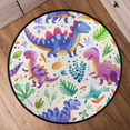 thumbnail image 6 of CURLYOOT Round Rug 3ft Dinosaur Theme Area Rug, Washable Circle Mat Non Slip Floor Carpet Mat, Soft Indoor Rugs for Entryway Living Room Dining Room Bedroom, 6 of 7