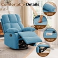 thumbnail image 4 of GEEYOO Swivel Rocker Recliner Chair for Adults,360°Swivel Nursery Recliner with Side Pockets,Small Recliner Chair for Small Spaces for Living Room,Linen,Blue, 4 of 7