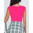 thumbnail image 5 of SOMER Jumpsuits for Women, Sleeveless V-Neck Slim-Fit Women's Jumpsuits, Rose Red Tummy Control Romper for Date Night Casual Wear, 5 of 6