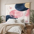 thumbnail image 3 of Navy Blue Pink Abstract Art Tapestry for Bedroom Wall Hanging Tapestry, Modern Luxury Geometric Ceiling Backdrop Tapestries Poster Blanket Wall Decor for Teens Room Living Room Dorm 51" x 59", 3 of 8
