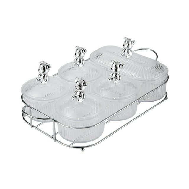 Plato para servir aperitivos de frutas secas, plato de aperitivo con tapa, plato de servir dividido para cocina, hogar, sala de estar, de estilo A