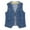 Dark blue, variant on YM YOUMU Women Denim Vest V-neck Single-breasted Sleeveless Waistcoat