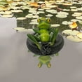 thumbnail image 5 of Mini Pond Decorative Frog Figures Floating Frog Pond Decoration for Outdoors Pond Decoration Garden Garden Figures Statue Garden Decoration Ornament for Garden Pond Balcony Patio, 5 of 5