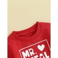 thumbnail image 6 of Musuos Baby 2Pcs Valentine’s Day Outfits Long Sleeve Letter Sweatshirt + Pocket Pants Set Toddler Clothes, 0-5 Years, 6 of 10