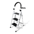 thumbnail image 1 of Escalera De Acero Tubular Tipo Tijera Plegable 3 Escalones Blanco, 1 of 6