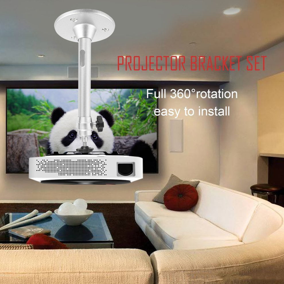 UnitedCAheart Portablecompact Exquisite Solid Exterior Aluminium Alloy 360 Degree Swivel Mount Holder Wall Ceiling Mini Projector Bracket Projector Bracket Set Projector Not Included 