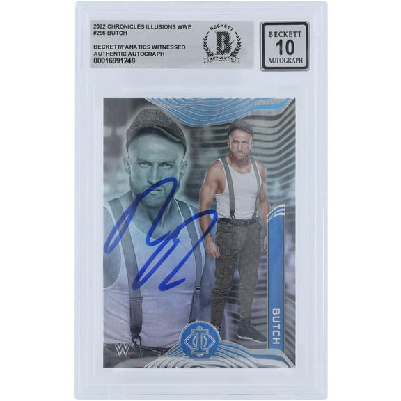 Butch WWE Autographed 2022 Panini Chronicles Illusions #266 Beckett Fanatics Witnessed Authenticated 10 Card - Fanatics Authentic Certified