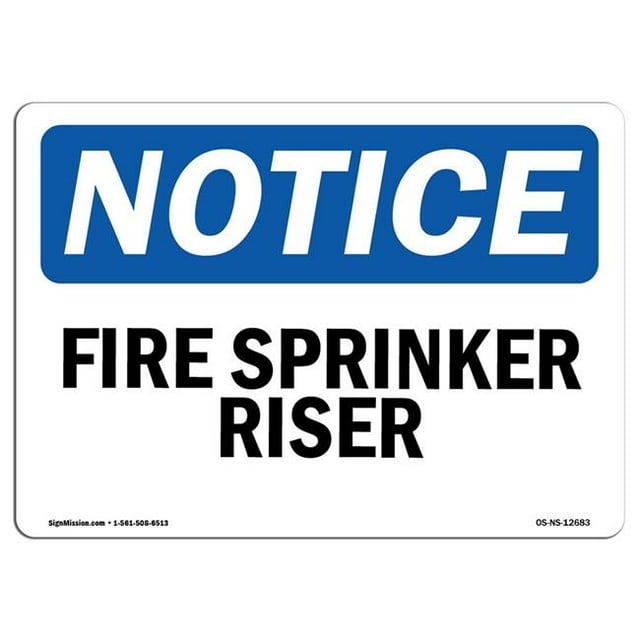 SignMission OS-NS-A-1218-L-12683 12 x 18 Po Panneau d'Avertissement OSHA - Arroseur d'Incendie