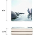 thumbnail image 3 of FMSHPON Lotus Set of 6 Coaster for Drinks, Absorbent Ceramic Stone Coasters Cup Mat with Cork Base for Home Kitchen Room Coffee Table Bar Decor, 3 of 4
