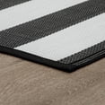 thumbnail image 4 of Luna Contemporary Stripe Black and White Polypropylene Reversible Plastic Straw Outdoor Area Rug, 8'11'' x 11'10'' Rectangle, 4 of 9