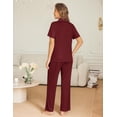 thumbnail image 3 of Ekouaer Womens Pajama Sets Button Down Pjs 2 Piece Short Sleeve Sleepwear with Pants Soft Loungewear, 3 of 6