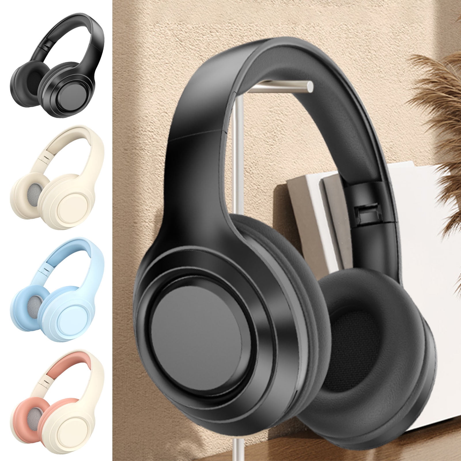 Wireless Bluetooth Over Ear Headphones Up to 28H Battery Life Headset with Microphone Gym Overhead Headphones Compatible with iOS & Android Mobile Phones, Computers, Laptop,Black