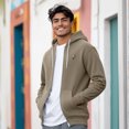 thumbnail image 4 of Dalix Lightning Bolt Glow in the Dark Embroidered Zip Hoodie Fleece Long Sleeve Pocket Warm Soft Mens in Heather Stone M Medium, 4 of 5