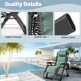 thumbnail image 4 of NAIZEA Zero Gravity Chair, Adjustable Lawn Recliner, Folding Lounge Recliners with Headrest and Cup Holder, 4 of 7