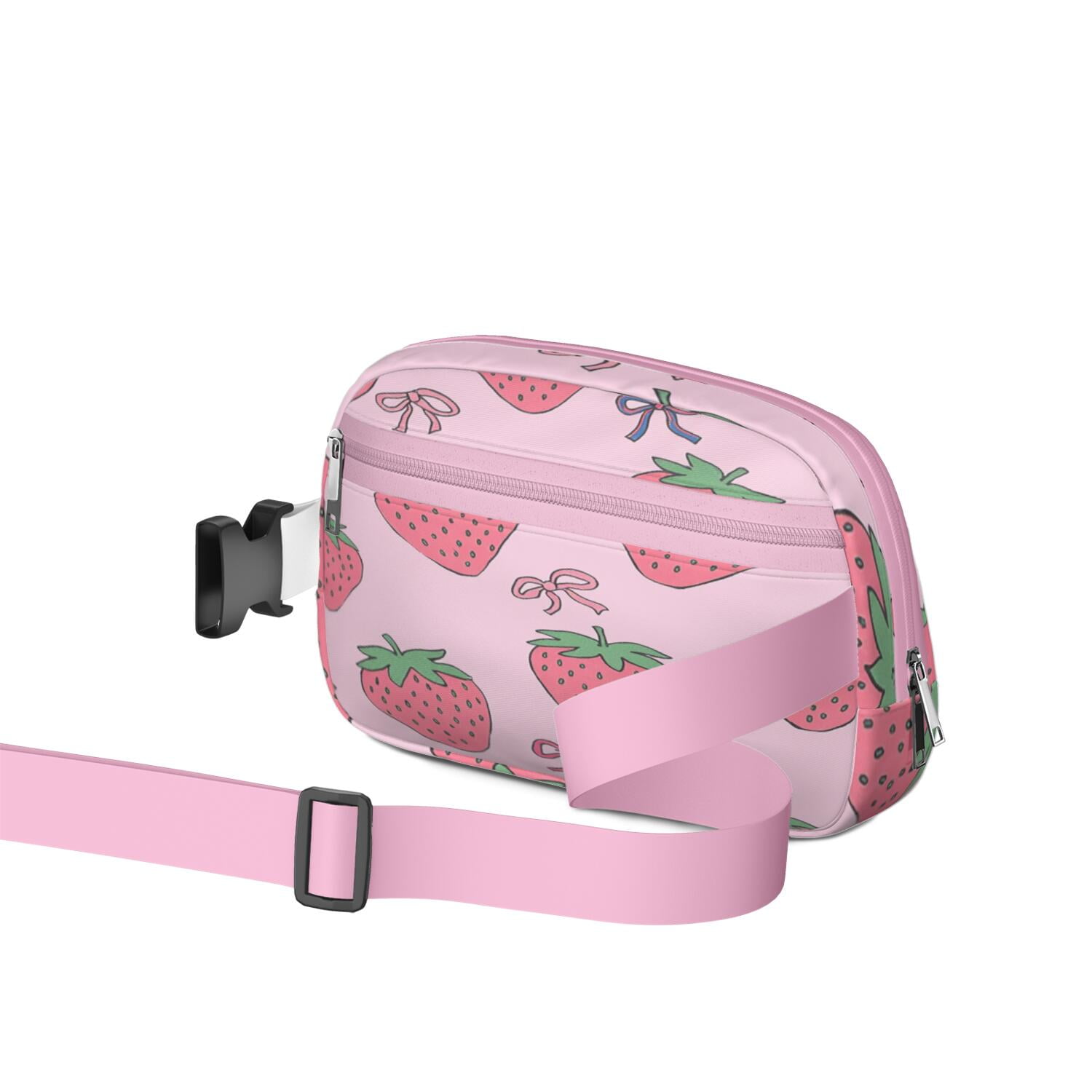 Cross Body Bag for Men&Women Waist Bag & Hip Bum Bag with Adjustable Strap for Outdoors Workout Traveling Strawberry Bow Sporty Waist Pack