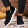 thumbnail image 2 of Ankle Boots for Women Platform Nonslip Zip up Short Booties Suede Round Toe Casual Walking Shoes Flats, 2 of 6