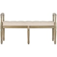 thumbnail image 2 of SAFAVIEH Raiden Linen Rustic Oak Bench Beige /Rustic Oak, 2 of 7