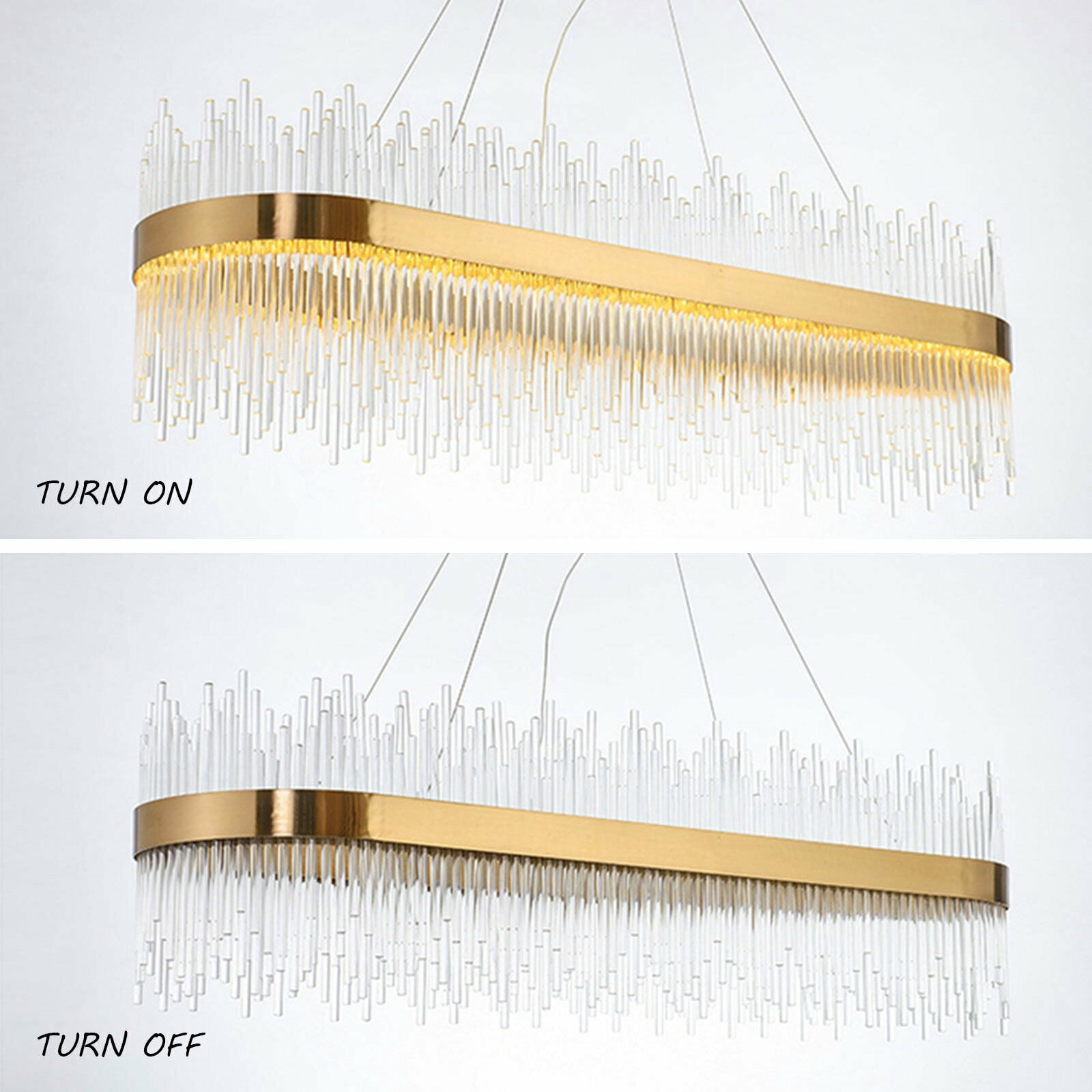 Miumaeov 23.6'' Modern Crystal LED Chandelier Ceiling Light Pendant Lamp 3-Color Living Dining Room Lighting Fixture