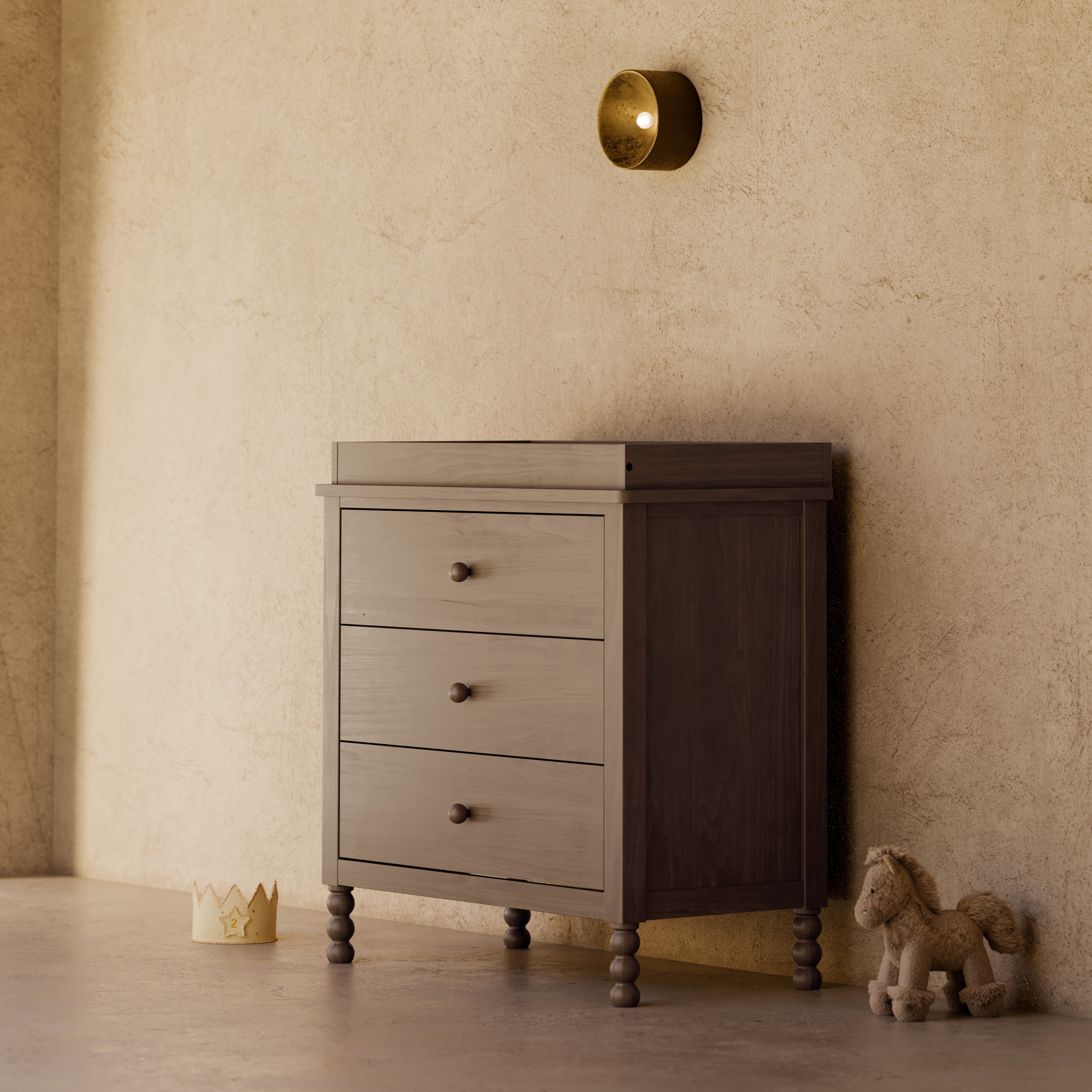 Art of Nursery by Storkcraft Rio 3 Drawer Chest with Removable Infant Changing Topper, Hazelnut