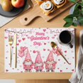 thumbnail image 2 of Galentine's Day Placemats Set of 4 Pink Gnomes Love Heart Balloon Tree Branch Place Mats Indoor Wipeable Table Mats Washable Dining Table Placemats for Kitchen Holiday Party Home Decor 13x19 Inch, 2 of 9