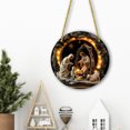 thumbnail image 2 of Nativity Scene Christmas Ornament Round Acrylic Holy Family Hanging Decorations for Xmas Home Door Wall Window Decor, 2 of 7