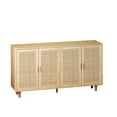 thumbnail image 3 of 62.20"Elegant and Functional 4-Door Rattan Decorative Storage Cabinet,for Bedroom,Living Room,Office,Easy Assembly(Same SKU:W757P190066), 3 of 9