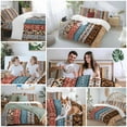 thumbnail image 5 of Boho Bedding Duvet Cover Set King Size 4 Pieces Retro Ethnic Vintage Floral Geometric Splicing Bedding Set with Zipper Closure, 1 Comforter Cover 92x106 Inches 1 Flat Sheet & 2 Pillow Cases, 5 of 7