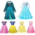 thumbnail image 2 of Vestido de princesa con luz LED de Disney para niña, Elsa, Anna, Aurora, ropa de fiesta de cumpleaños para niño, disfraz de Cenicienta y Frozen, 2 of 4