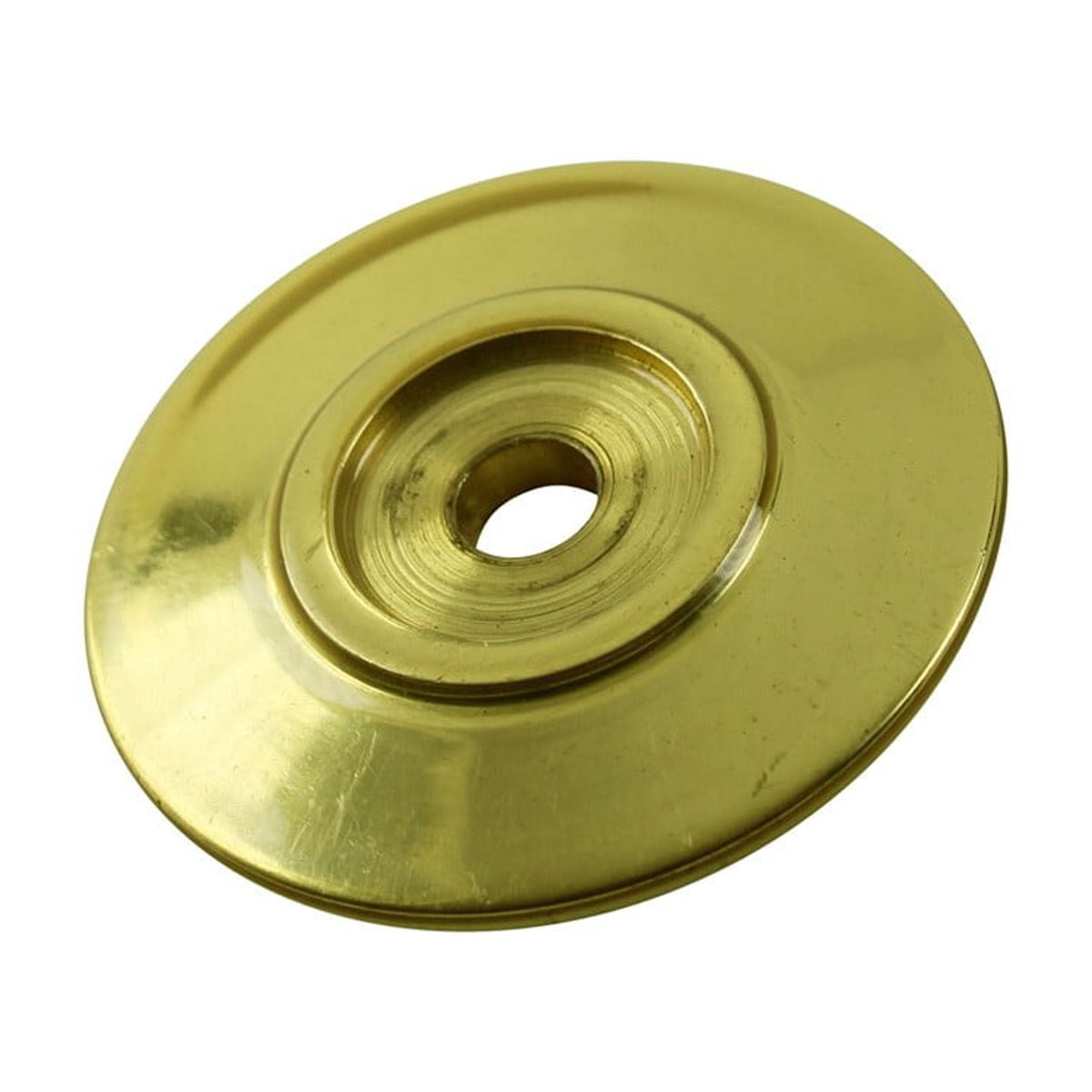 Kitchen Cabinet Door Knob Rosette Bright Brass 1.25" Dia. Round Decorative Brass Door Knob Escutcheon Back Plate Protective Tarnish Resistant Rose Covers Renovators Supply Pack of 6