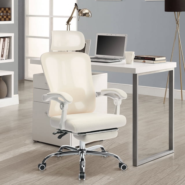 Kojooin Ergonomic Mesh Office Chair, High Back Desk Chair with Retractable Footrest