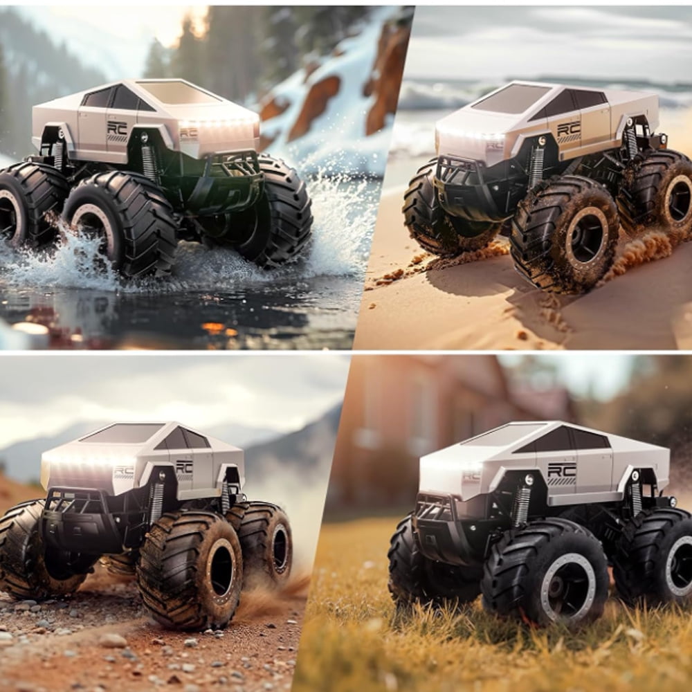 1:16 Scale RC Car,All Terrain Monster Truck Toy,2.4GHz 4WD Waterproof Off-Road Pick-up Remote Control Cars, for Kids Boys/Girls Age 3+