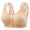 Beige BGL, variant on Womens Bra Ladies Underwear Front Snaps Lace No Underwire Bras Solid Color Thin Brassiere Loose Casual Wear Pink M
