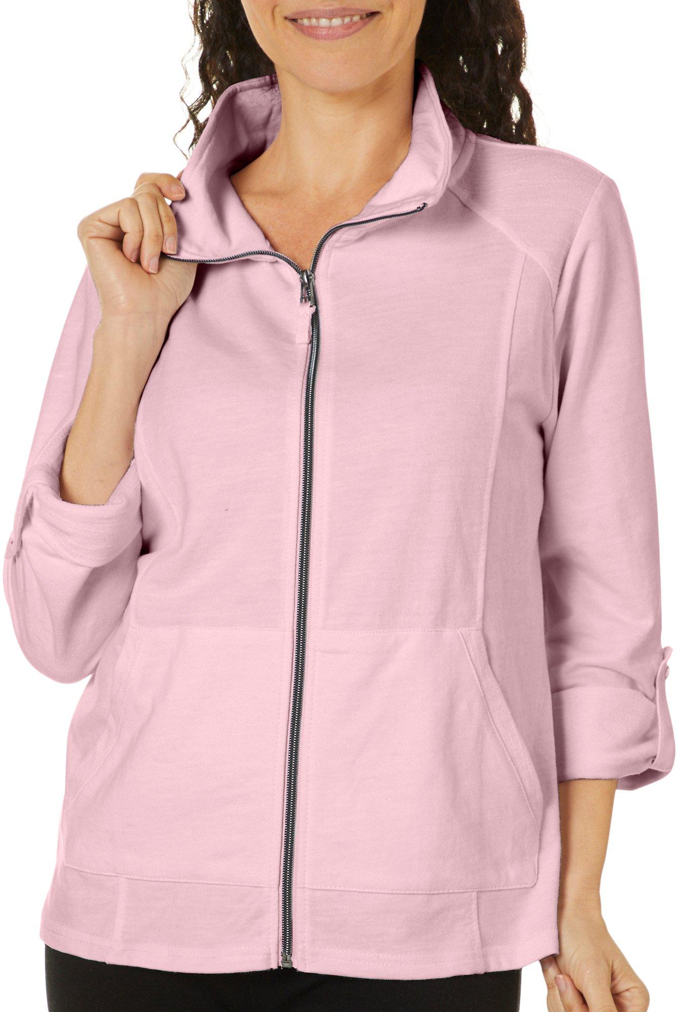 Zip Up Jacket Medium Petite Pink 